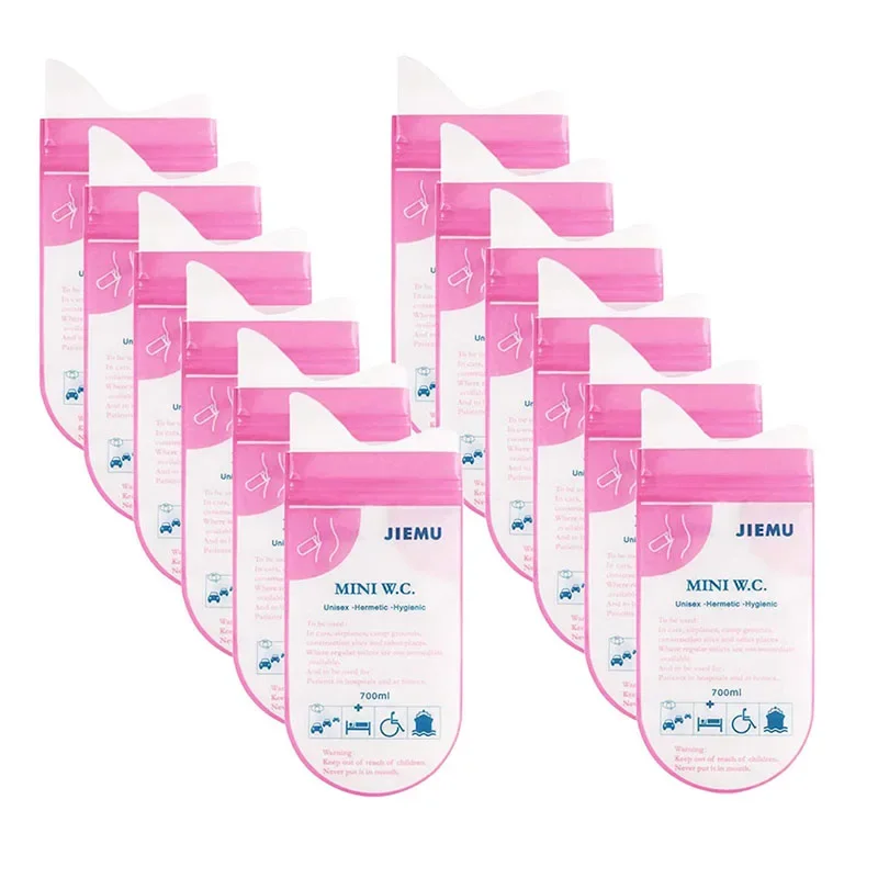 700ml 비상 휴대용 자동차 소변 주머니, 구토 주머니 미니 모바일 화장실 핸디 유니섹스 일회용 소변기 화장실 가방 핑크/그린, 4 개