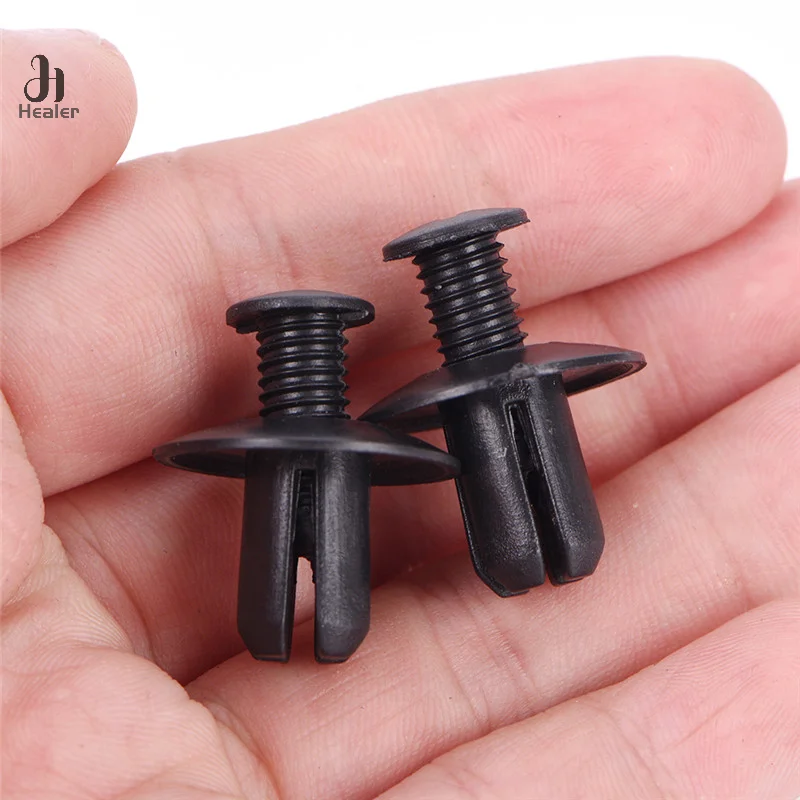 Auto Fasteners Rivets Clips 50pcs 6/8mm Car Bumper Door Panel Fender Liner Clips Retainer Plastic Auto Fasteners Rivets Screw