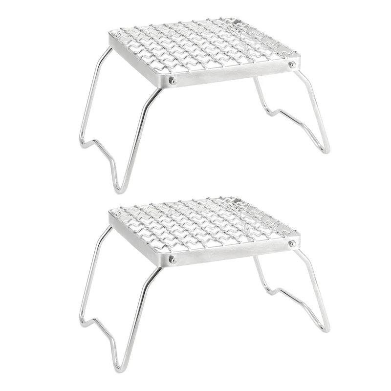 

Folding Campfire Grill Stainless Steel Grill, Heavy Duty Portable Camping Grill Accessories