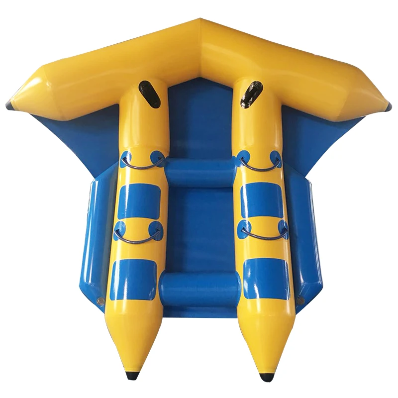 

4 Person InfIatable Towable Flyfish Banana Boat, Tarpaulin PVC, Commercial For Water Playground