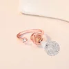I Love You In 100 Languages Ring Wedding Memory Bridal Romantic Rose Crown Projection Ring for Women Girl Friend Ladies Gifts 5