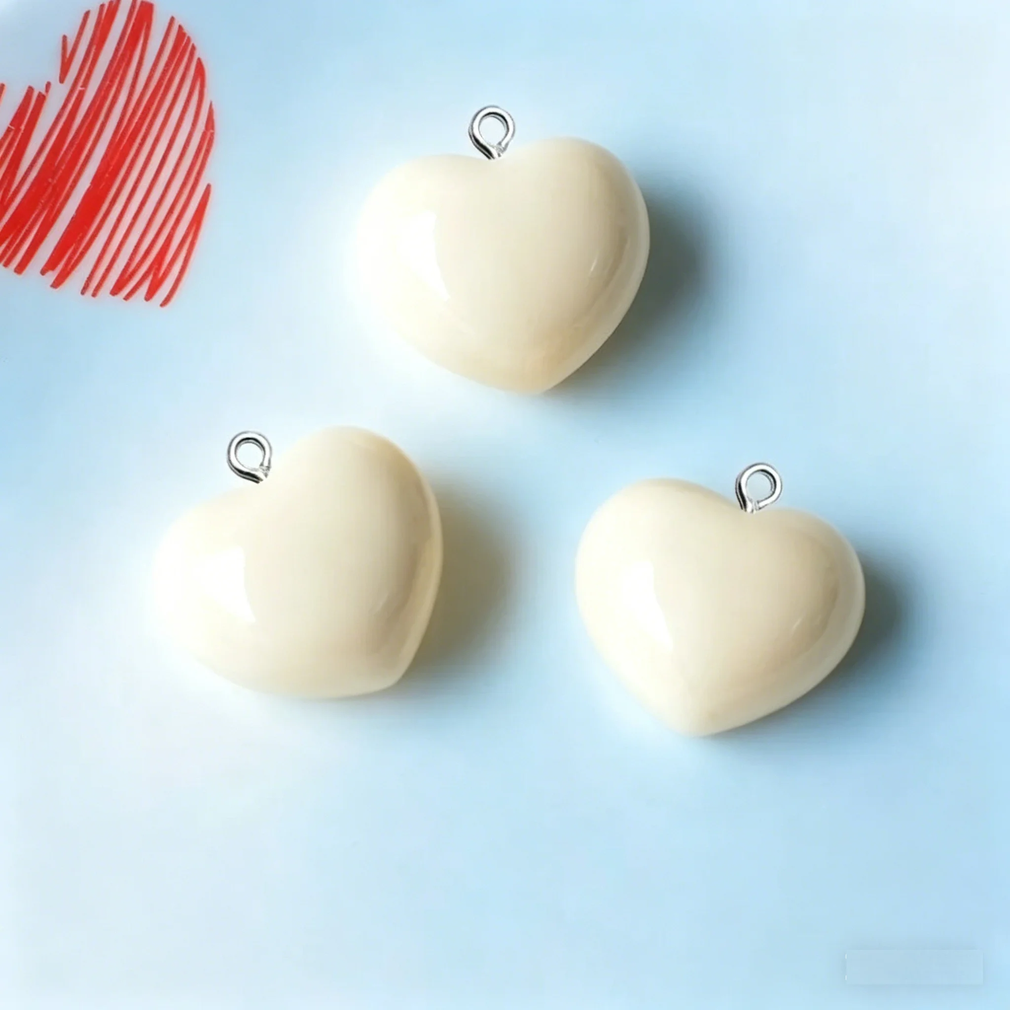 10개 미니 3D 별 하트 레진 참, DIY 쥬얼리 제작용 패션 펜던트, 귀걸이 목걸이 재료