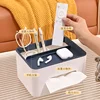 1pc Desktop Organizer Tissue Box Multi-function Remote Clutter Storage Cell Phone Holder Car Tissue Box Desk Storage Tools 4