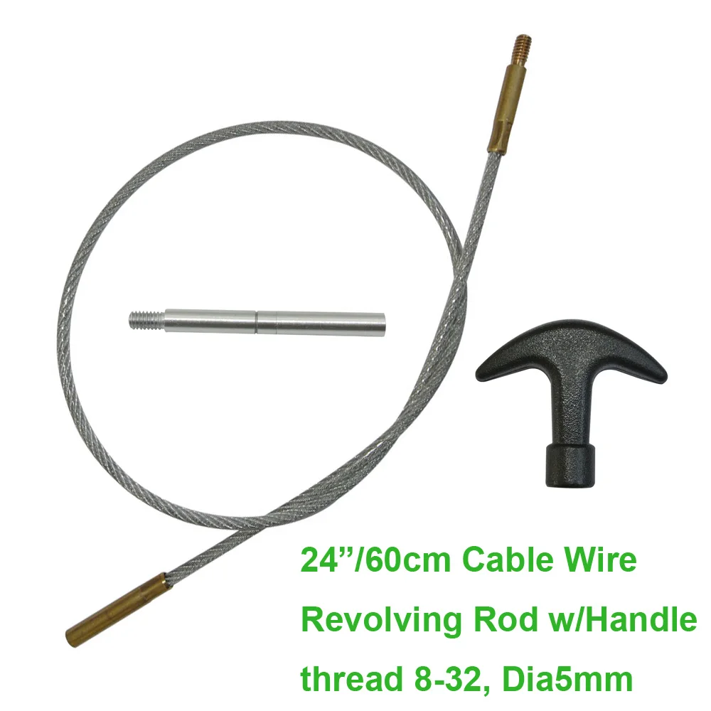 Green World 46" 39" 24" 10" Pull Through Cabel Clean Gun Tool fit .17cal-12ga barrel gun cleaning brush