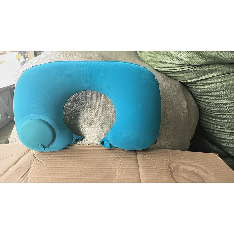 Compact Inflatable Travel Neck Pillow - U-Shaped, Hand-Washable, Portable Design