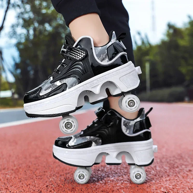 Children's Sports Roller Skates Transformer Shoes 4 Quad Wheel Skates Adult Runaway Shoes Student Transformer Wheels 3