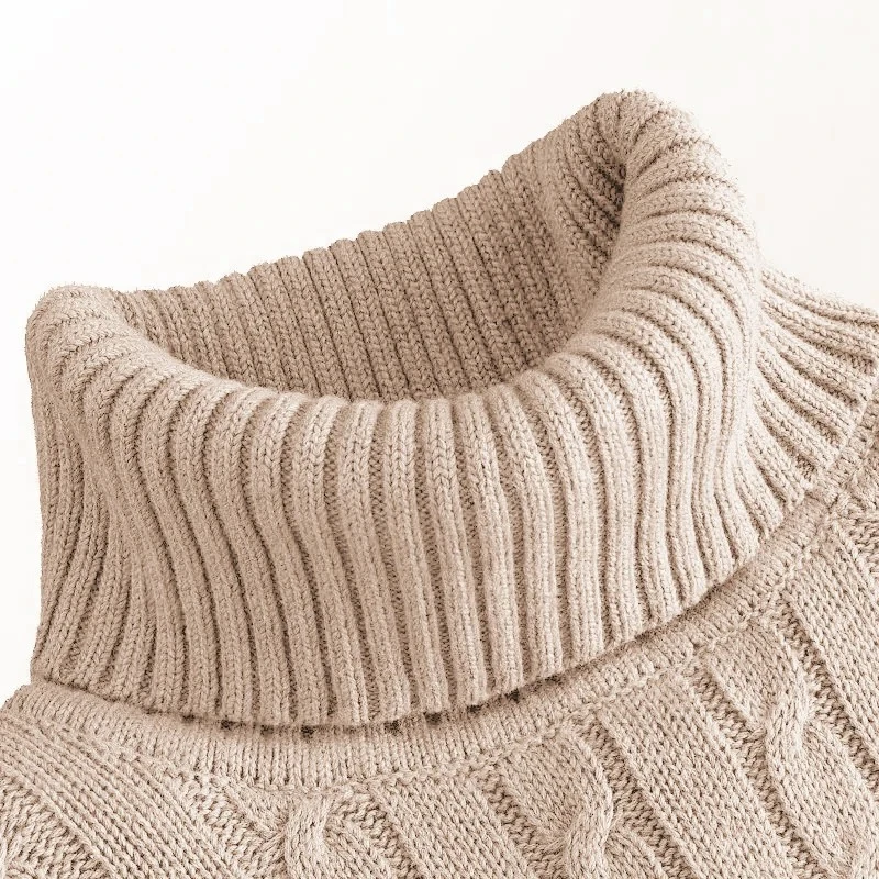 Animal Game Outdoor Men's Long Knitwear Pullover Sweaters Turtleneck Sweater Casual Sweater Winter Warm Basic Top Cold Blouse