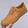 Fashion Casual Soft Leather Shoes for Men Spring Autumn New Designer Solid Color Loafers Male Light Men's Dress Shoes 4