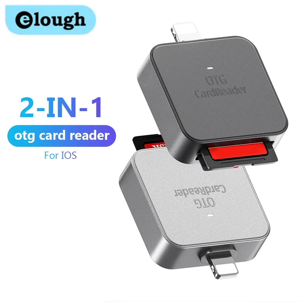 Elough 아이폰 카드 리더기 USB C to 2 in 1 SD/TF 카드 카메라 OTG 메모리 카드 어댑터, 휴대폰 맥북 노트북용 