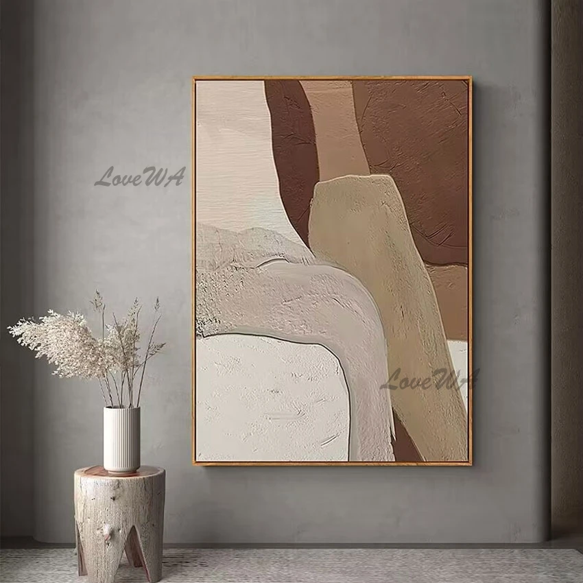 

Art Canvas Drawing Brown Acrylic Texture Decor Abstract Oil Painting Artwork Designer Unframed Living Room Pictures For Walls