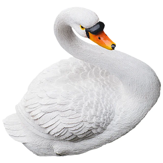 Úszó Hattyú Szobra Dísz Imádnivaló Szimulációs Dekoráció Medence Otthon - Image 5