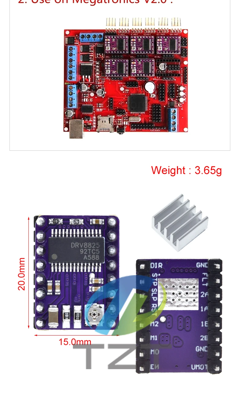 1/3 Stück 3D-Drucker Stepstick Drv8825 Schrittmotor-Treiber Reprap 4 PCB-Platine Ersatz für A4988 für 3D-Drucker-Teile Ramps 1.4 – Detail 3
