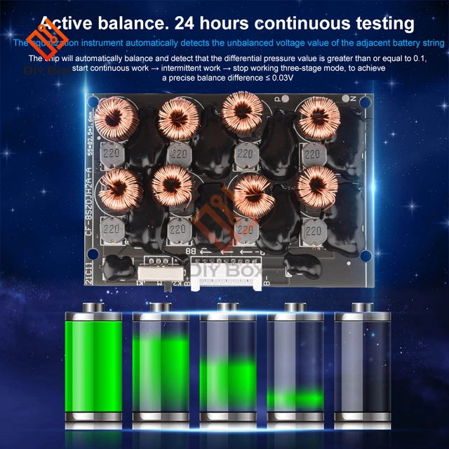 2A 4S 8S BMS Active Balancer Equalizer Lifepo4 Li-ion Lipo Lithium Battery  Energy Transfer Board