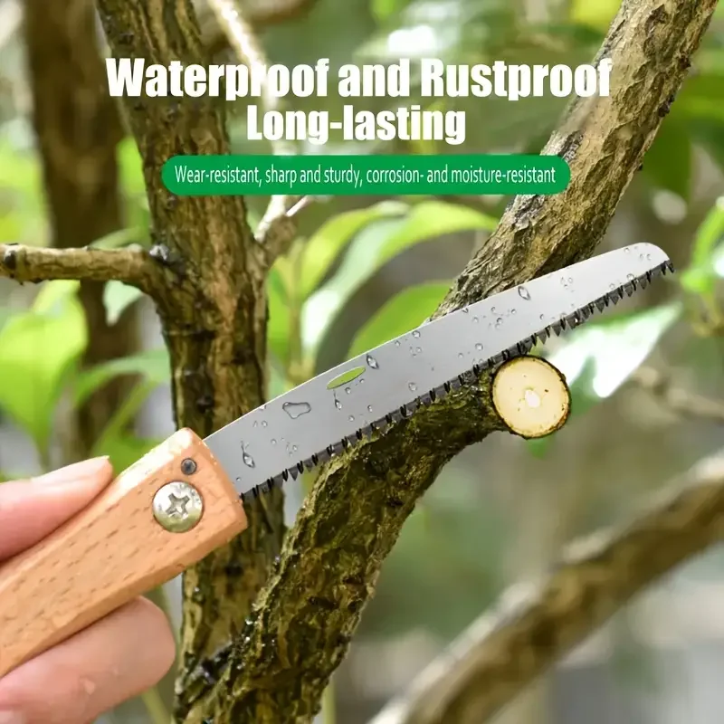Folding Mini Hand Saw Non-slip Wooden Handle Pull Foldable Saw Flush Cut Trim For Handsaw Woodworking Plastic Cutting Tool
