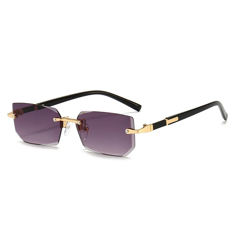 Stylish Rimless Unisex Square Sunglasses - Classic Summer Travel Shades