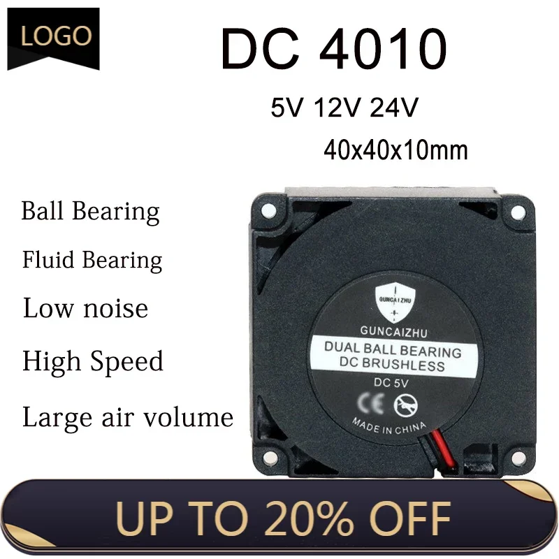 DC 4010 40x40x10mm centrifugal turbine blower  ball bearing Fluid Bearing 5v12v24v  7500RPM 3D printer cooling fan