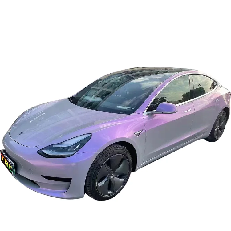 

Новый дизайн 8 мил 1,52*18 м меняющая цвет мечтательная серая Очаровательная фиолетовая цветная пленка для автомобиля