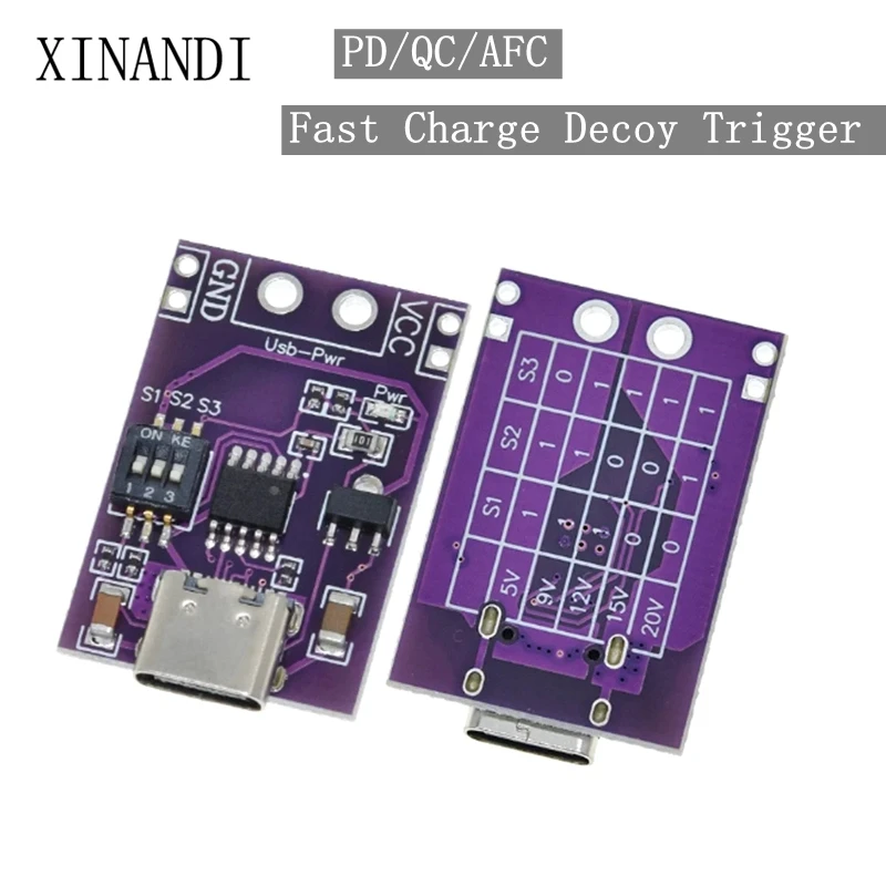 3x Type-C Schnelllade Trigger Module - PD/QC/AFC Mit 5V-20V Ausgang