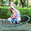 750lbs 40“ Spider Web Saucer Tree Swing for Kids Adults, Outdoor Net Swing with Steel Frame and 2 Hanging Straps-Green 6