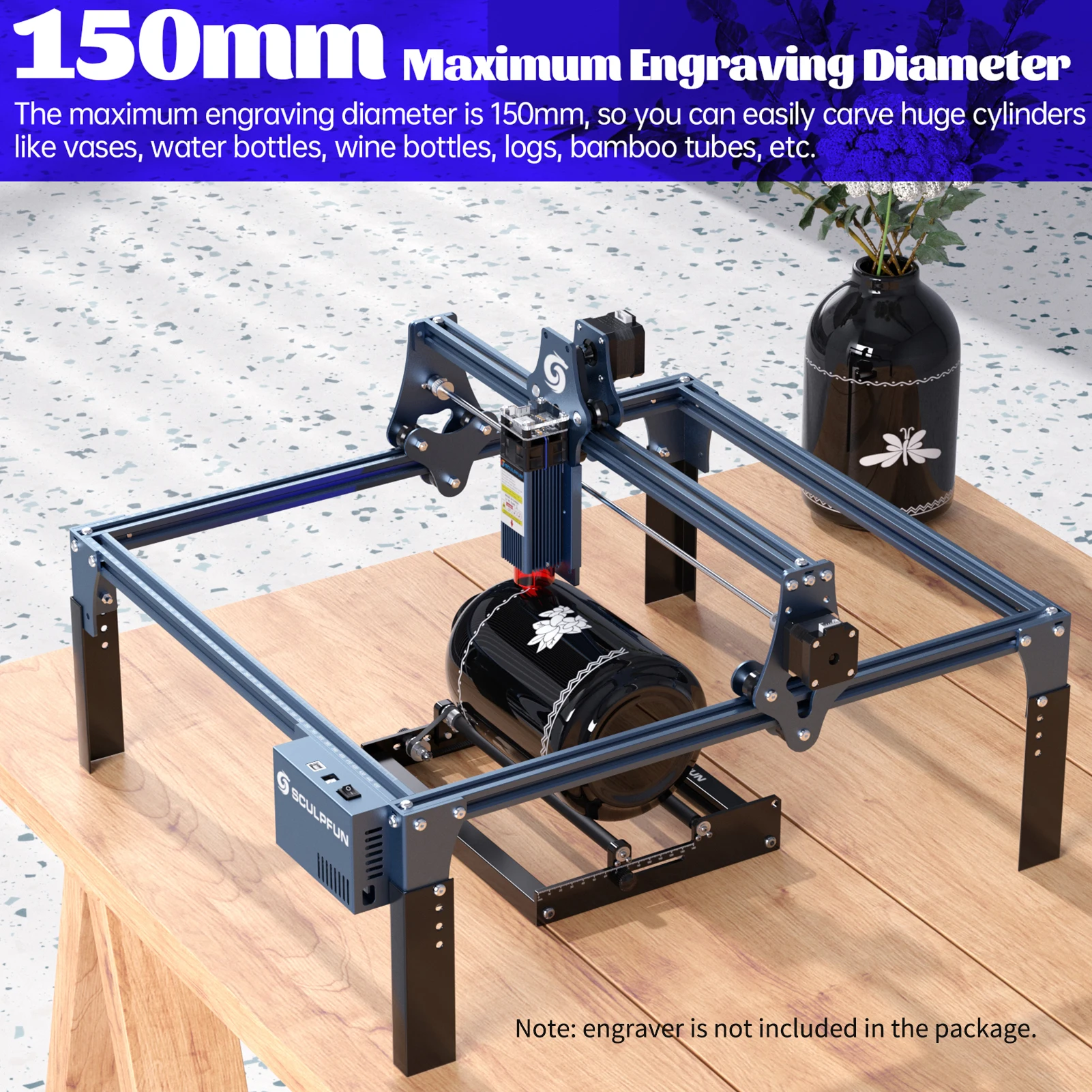 SCULPFUN S9 Laser Rotary Roller Laser Engraver Y-axis Rotary