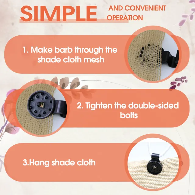 50-100 Százalék Műanyag Árnyékháló Rögzítése Clapp Árnyék Háló Brossok Hálózat Klip Árnyékoláshoz Kemping Üvegházhatású Grommet Kerítéshálózat Horog - Image 4