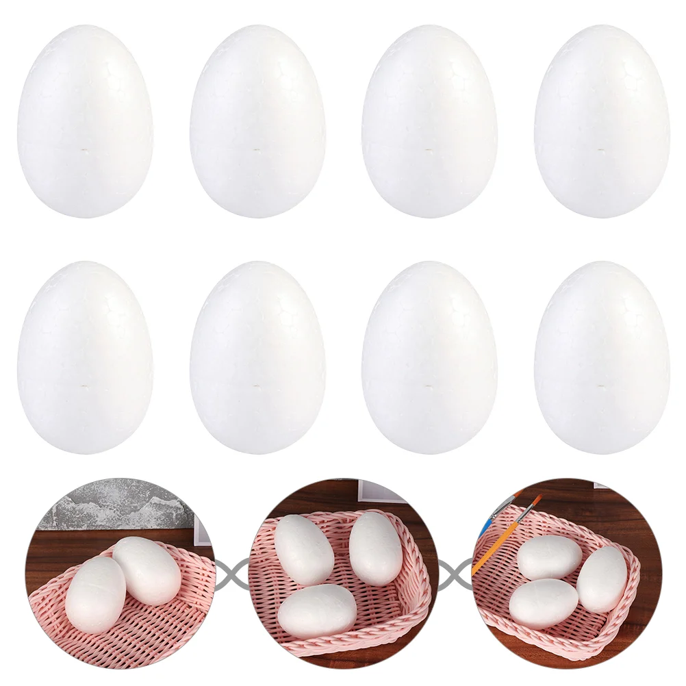 25pcs White Styrofoam Easter Eggs Mould Children DIY Foams Eggs Holiday