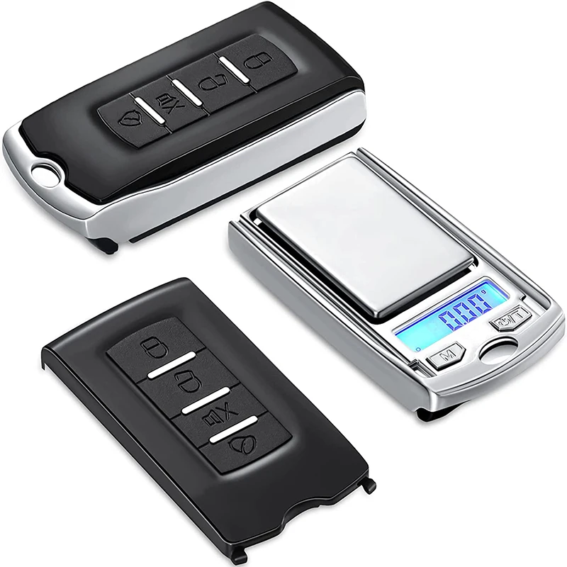 Pocket Scale 1Pcs 200g/100g 0.01g Precision Portable Car Key Shape Mini Digital Pocket Electronic Gram Scale with LCD Display and Batteries