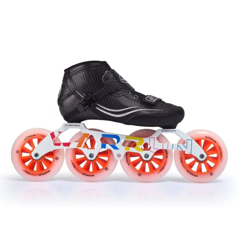 4X90mm Children Kids inline speed skates patines sneaker 3 4 wheels boy girl outdoor sports carbon fiber roller skating shoes kids roller shoes