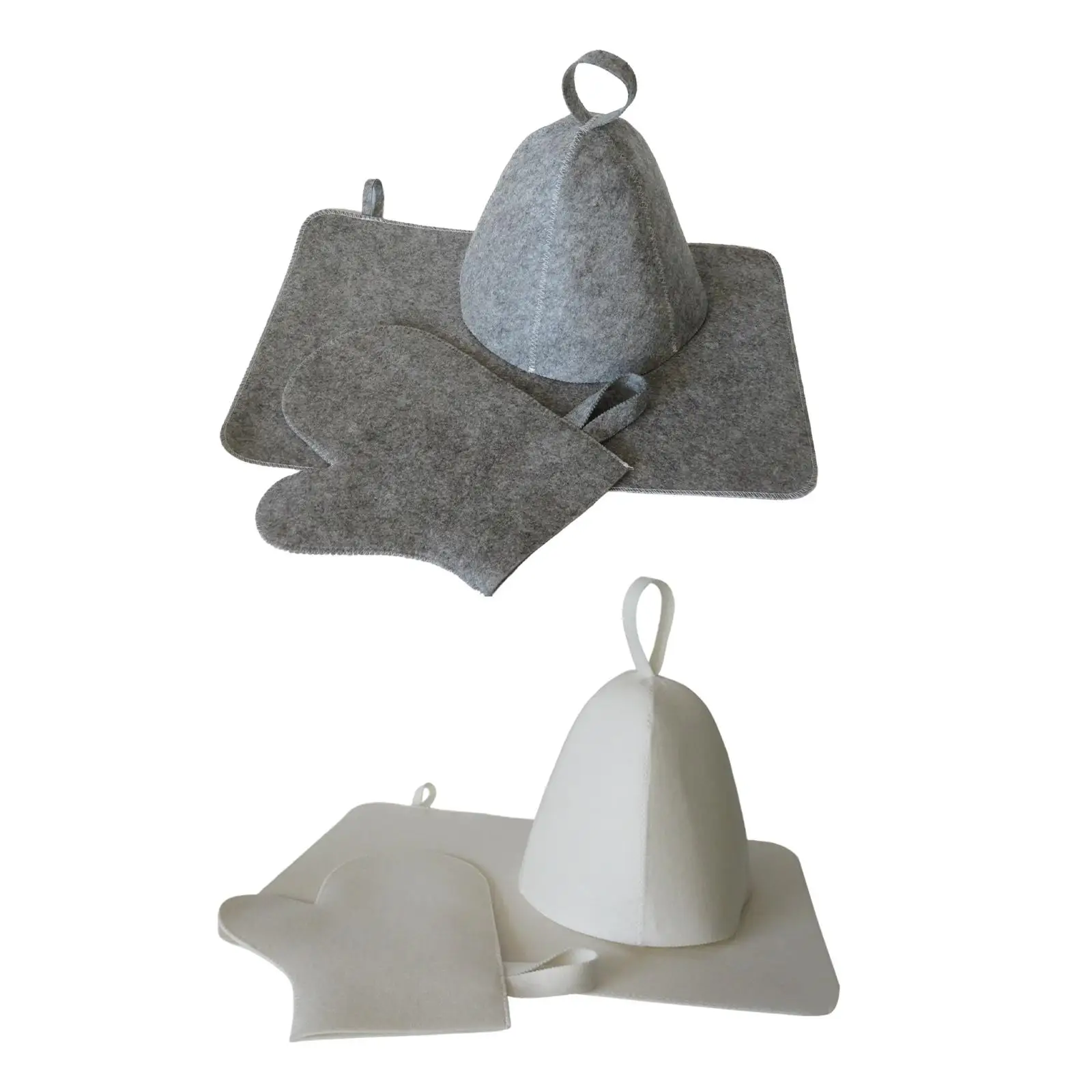 3X Feltro Sauna Set Portatile Pratico Cuffia Da Bagno Unisex Sauna Cap Accessori Sauna Bagno Doccia Copricapo Per Bagno Bagno Spa