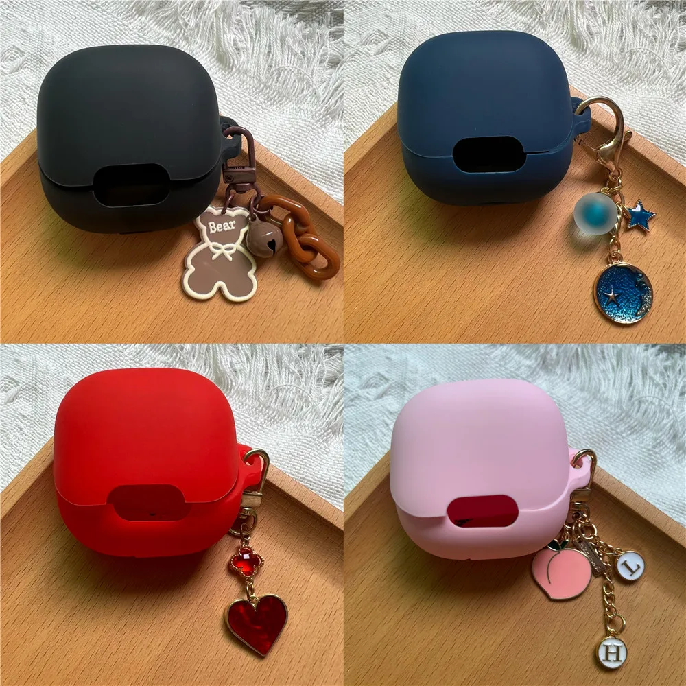 

New Silicone Headphone Cover For Anker Soundcore Liberty 4 NC Wireless Earbuds Case Dustproof Earphone Charging Box With Keyring