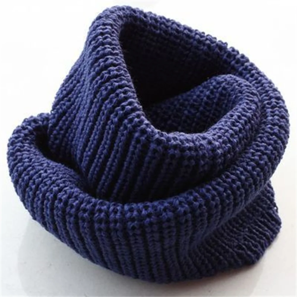 13 Colors Baby Knitted Scarf Solid Ruffle Neck Warmer Girls Kids Accessories Collar Circle Outdoor Winter Warm Scarves