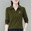 Women's Long Sleeve Polo Neck Base Shirt Inner Wear Spring Autumn Pure Color T-Shirt Outerwear Mom's Fashion Top