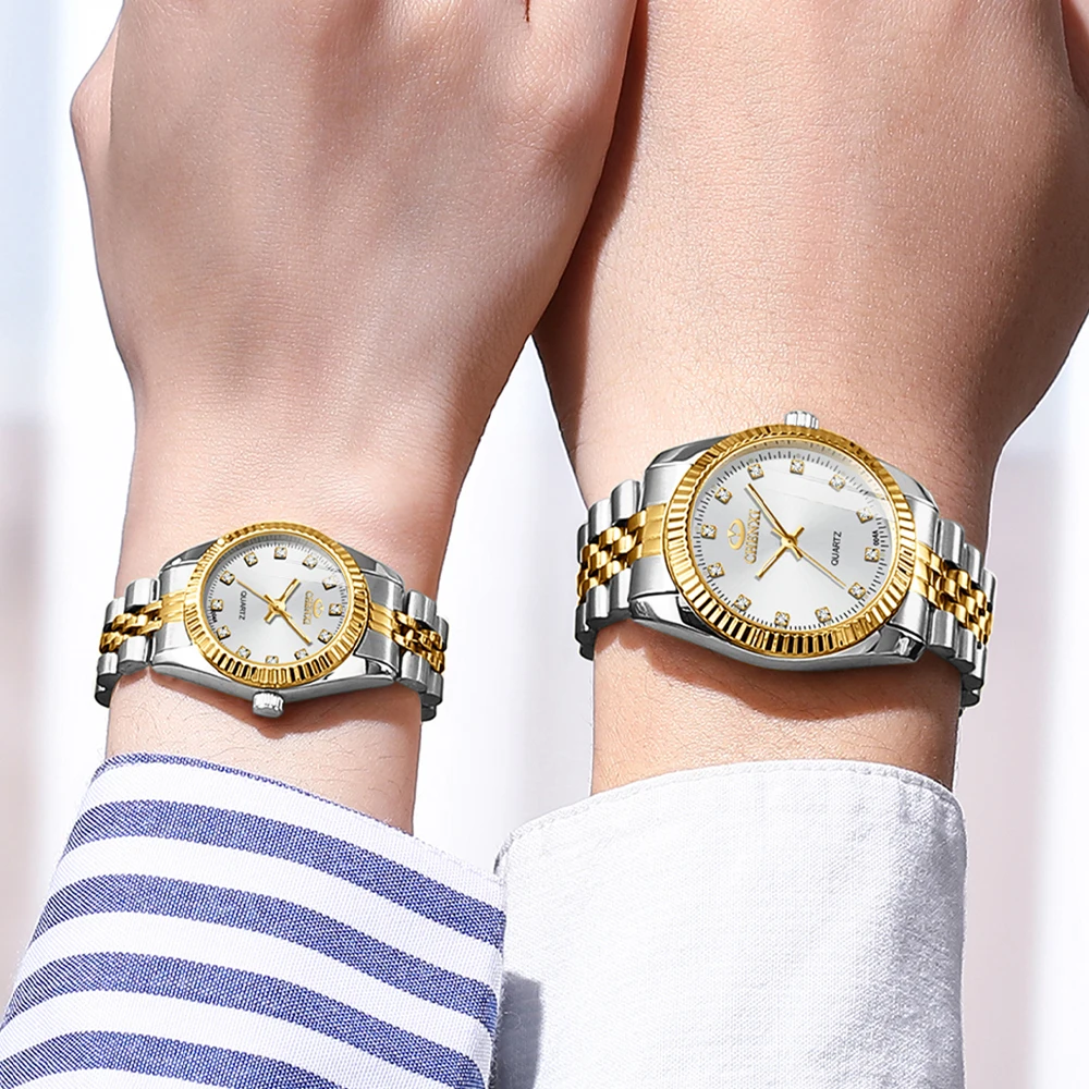 CHENXI Top Brand Lovers' Couples Quartz Men Watch Women Valentine Gift Clock Watches Ladies 30m Waterproof Wristwatches