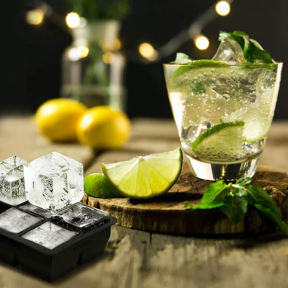 Ice Cube Mold Silicone BPA Free For Whiskey Cocktails LMETJMA JT09