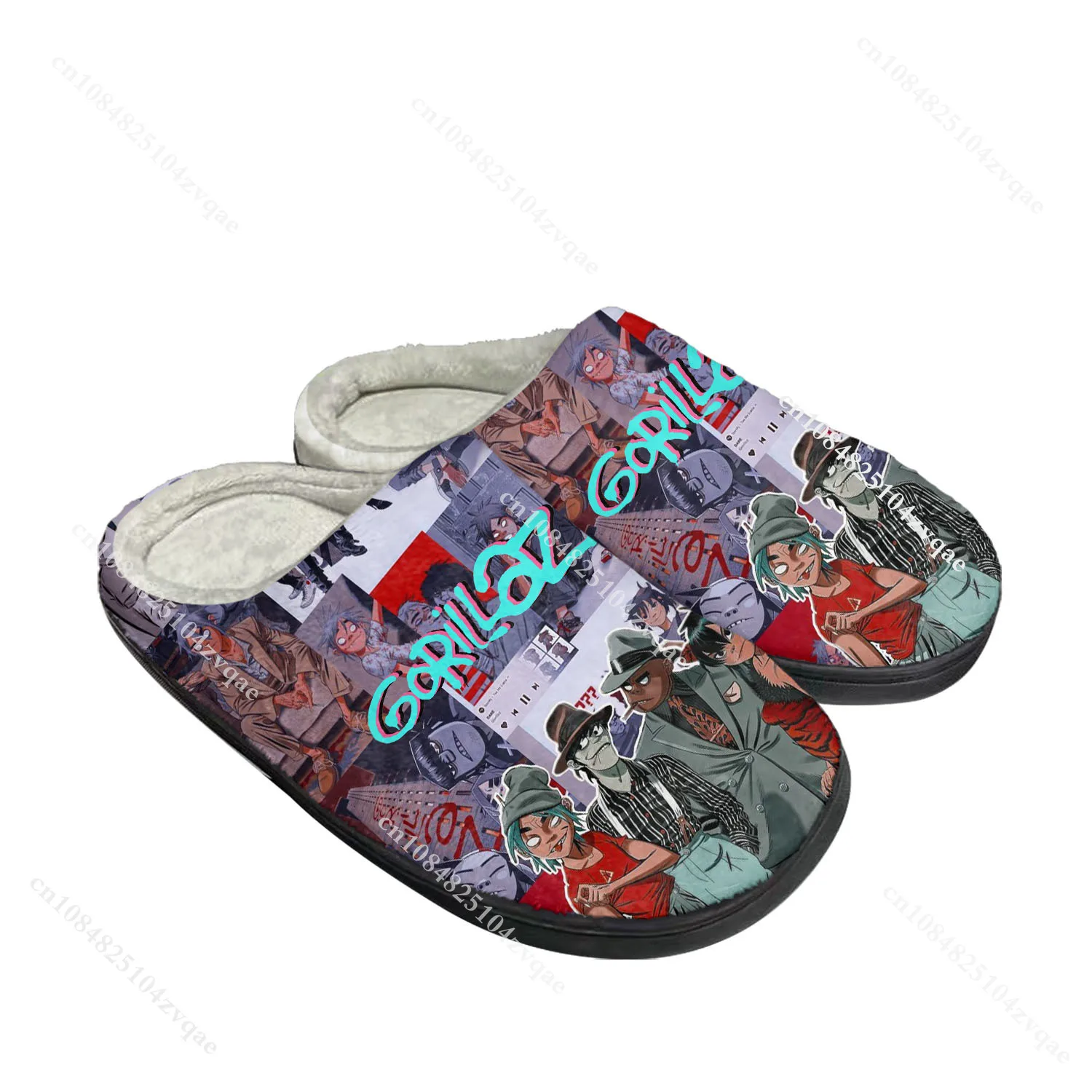 Gorillaz Home Cotton Slippers High Quality Mens Womens Youth Boy Girl Plush Bedroom Keep Warm Shoes Customized Thermal Slipper