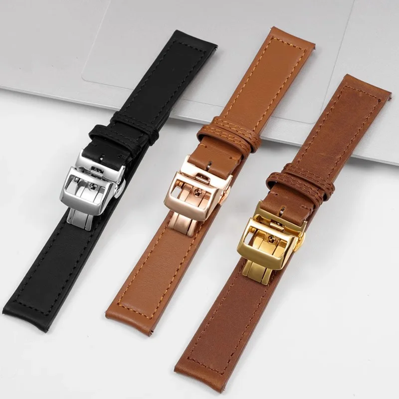 19mm 20mm 21mm New Stlye Genuine Leather Watch Bands For Jaeger