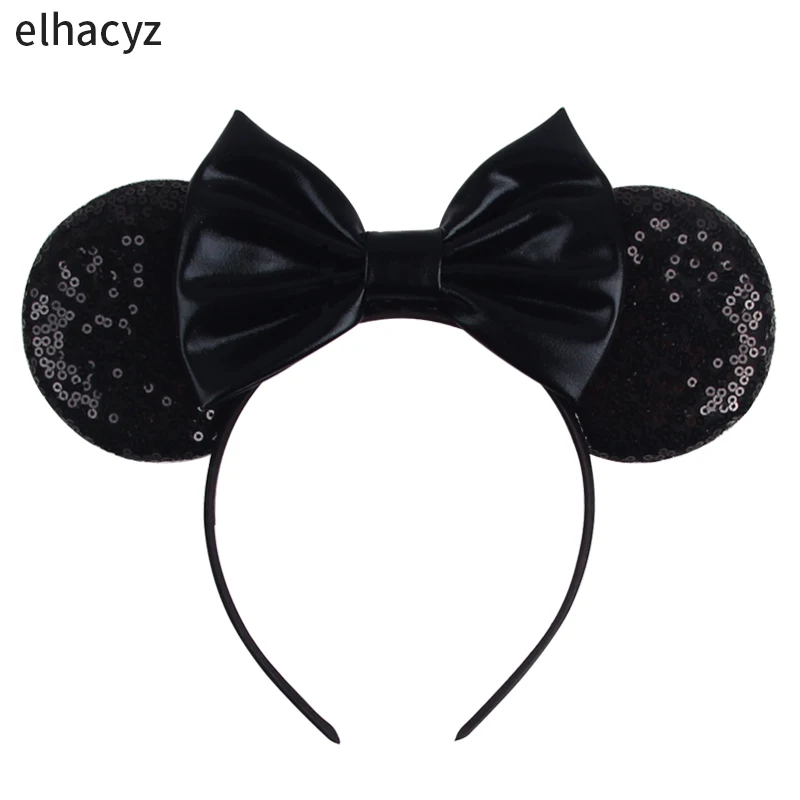 10 Teile/los Großhandel Pailletten Maus Ohren Leopard Bogen Haarband Stirnband Mädchen Frauen Haar Dekoration Party Headwear Haar Zubehör – Detail 9