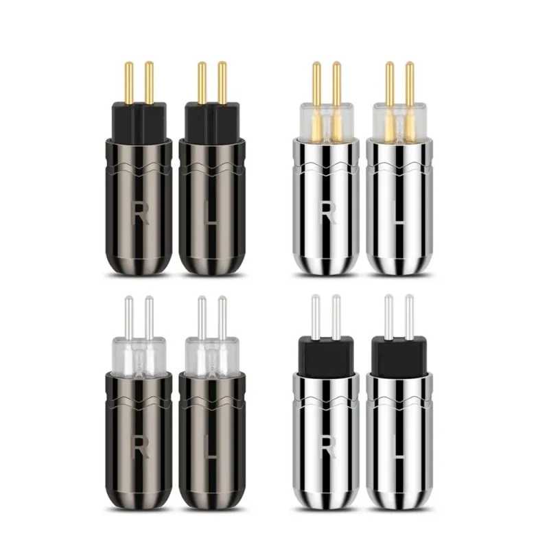 하이파이 0.78mm 2핀 이어폰 커넥터 알루미늄 합금 골드 로듐 도금 DIY 헤드폰 케이블 수리 플러그 DIY 0.78 오디오 어댑터