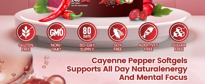 Cayenne Pepper Softgels Supplement, Supports Leg Vein