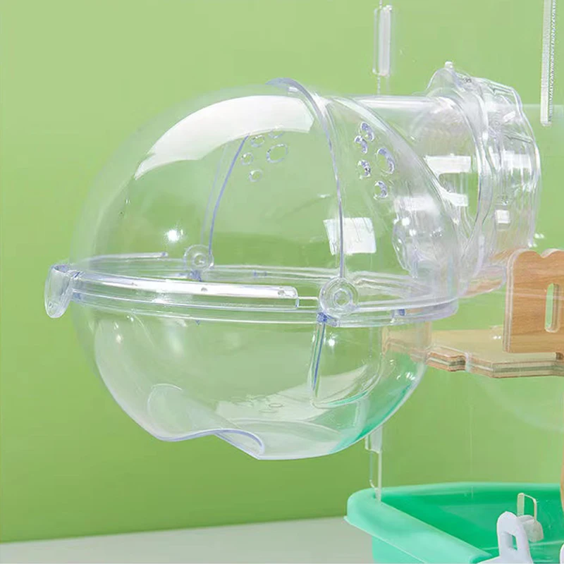 Acrylic Hamster House Cage Assemble Double-layer Wood Plate Maze Including Exercise Wheel Hideout Swing Food Bowl Small Pet Toy