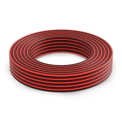 Premium Dual - Conductor Silicone Cable - Tinned Copper Wire for DIY Projects & LED Applications (Red Black)