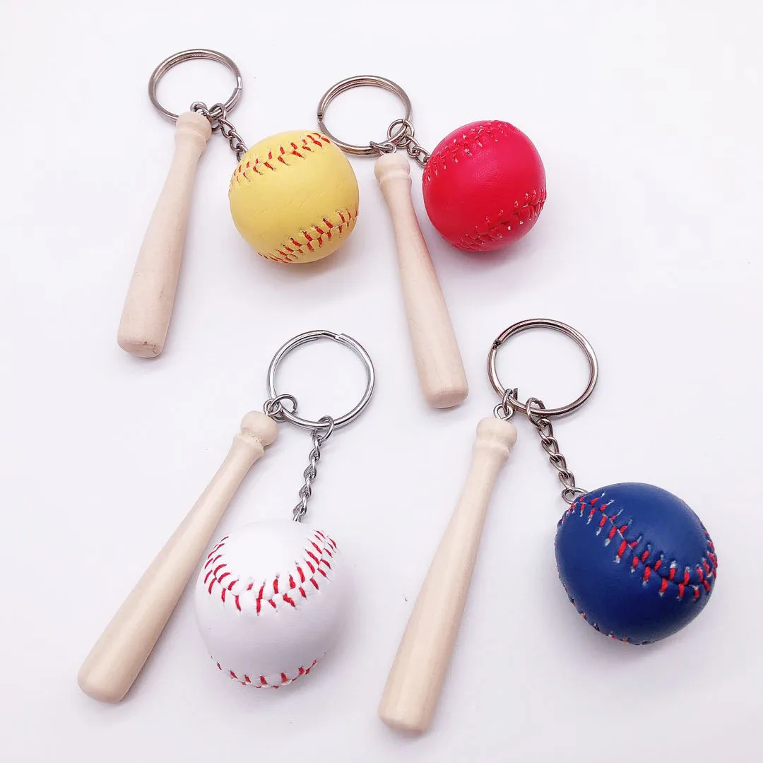 

baseball keychain Sports Series 3D Ball Stick Key Chain Charm Car Ring Pendant
