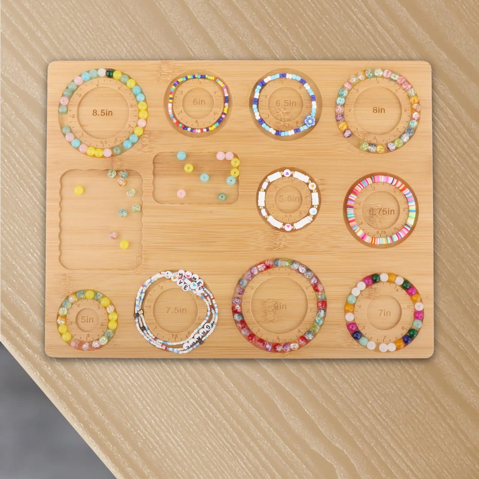 

Доска для бисероплетения из бамбукового дерева для изготовления браслетов, дизайнерская доска для бисероплетения, лоток для браслетов ручной работы