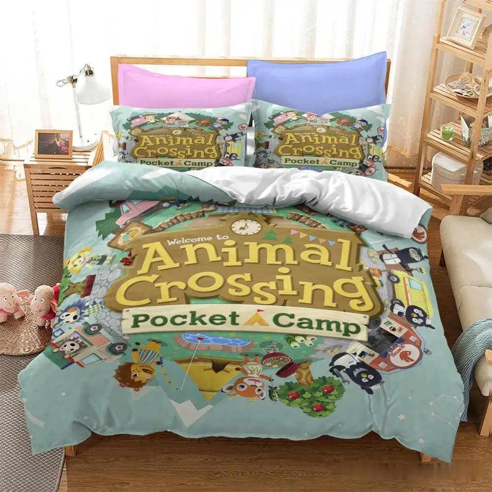 3DGameAnimalCrossingDigitalPrintingBeddingSetChildrenCuteDuvet