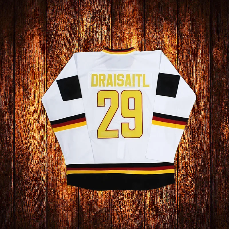Vintage Team Germany Deutschland Leon Draisaitl Embroidery Stitched Hockey Jersey Youth Kids Adult Any Size And name 053