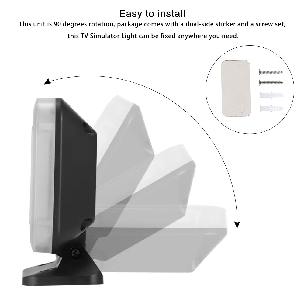 Anti-Theft TV Simulator USB LED TV Simulator Light 2W Fake TV 5V1A Low-Power Hom