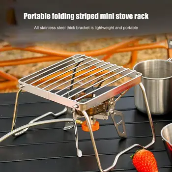 Folding Campfire Grill Stainless Steel Firepit Grill Grate Camping Grill Cooking Equipment BBQ Grill Grate Cooking Accessories 6