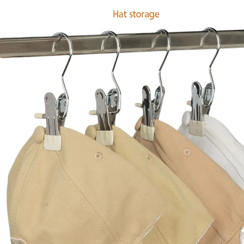 Stainless Steel Clip Space-Saving Hanger Clothespins Hat Pants Storage Multifunctional Clips for Clothes Clothes Organizer
