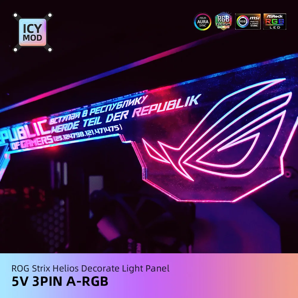 Transperant Top RGB Panel for ROG Strix Helios Chassis GX601 Case Acrylic Decoration ARGB Lighting ASUS Faith 5V/12V AURA pc case,pc chassis