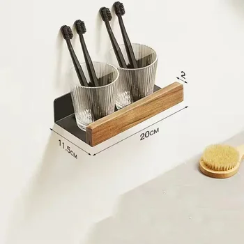 ห้องน้ําไม้ผู้ถือชั้นวางอาบน้ําชั้นวางมุมติดผนังไม่มีเจาะชั้นวางห้องครัวห้องน้ําอุปกรณ์เสริม 12